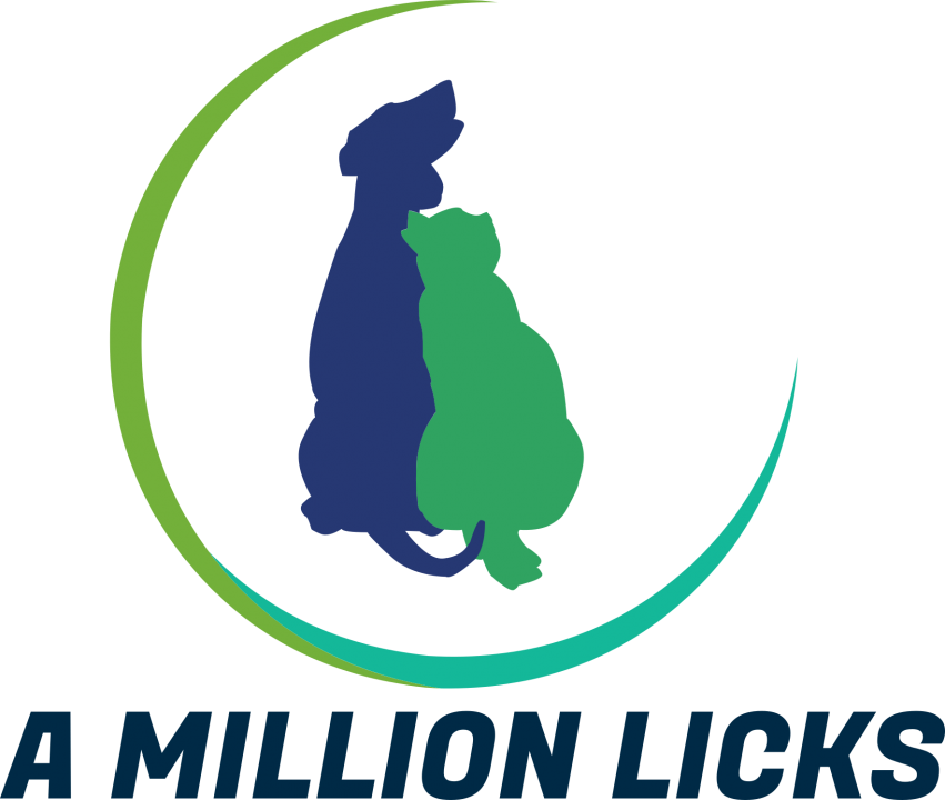 A million licks logo of a dog and a cat