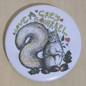 Badges, keyrings, and fridge magnets with our original design.